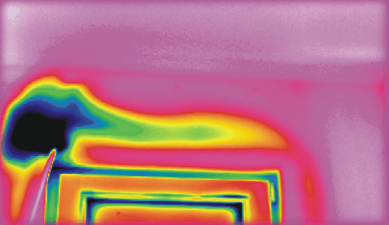 Thermogramm einer Luft-Leckage